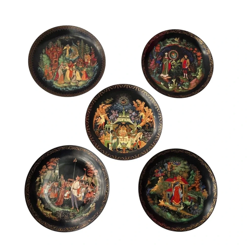 Bradford‎ Exchange Tianex Russian Legends Fairy Tale Collector Plates Set 5 Vtg